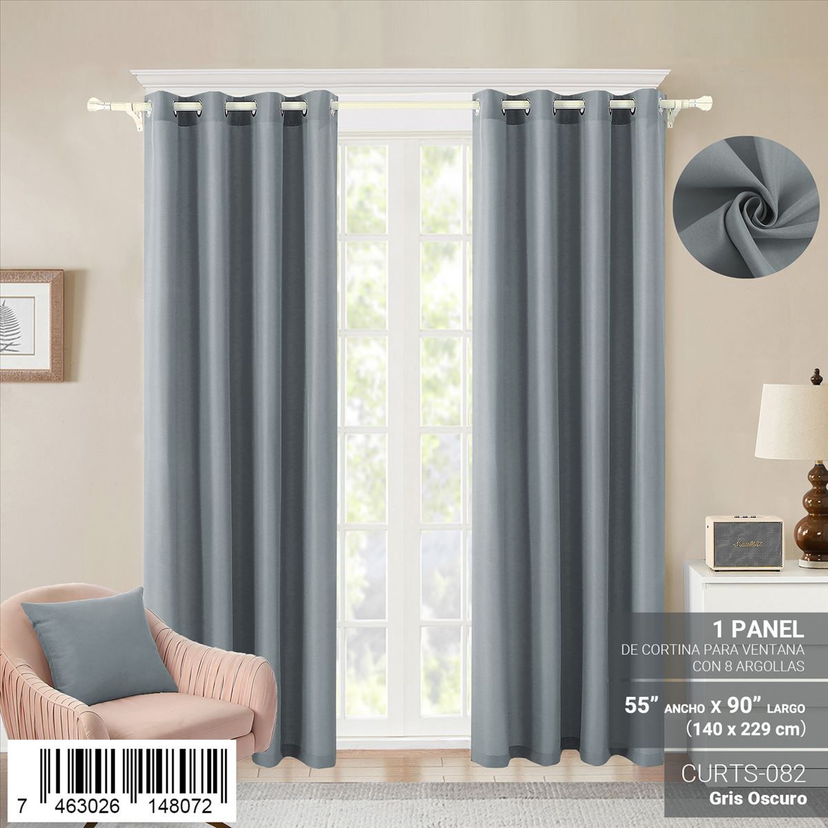 Red Wine Panel Curtain 55" x 90" with Grommets