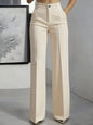 Women's High-Waisted Straight-Leg Trousers Formal Office Trousers Slim-Fit Cut Classic Solid-Colour Suit Trousers