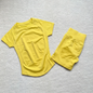 Gym Shirt Shorts 2-Piece Gym Set Women Seamless Raglan Sleeve Top And 4.5" Ribbed Waistband Shorts Fitness 2pcs Workout Set