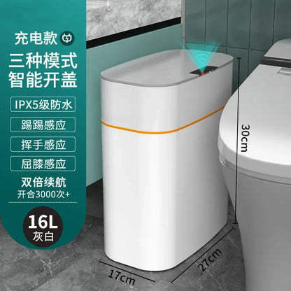 Induction Smart Food Waste Disposer Trash Can Household Open Lid Electric Silent Trash Can
