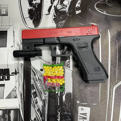 High Quality Soft Bullet Air Gun Manual BLACK G17 Glock Toy Gun Lower Magazine Laser Outdoor Sports CS Game Weapons ChildrenGift
