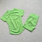Gym Shirt Shorts 2-Piece Gym Set Women Seamless Raglan Sleeve Top And 4.5" Ribbed Waistband Shorts Fitness 2pcs Workout Set