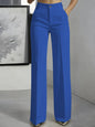 Women's High-Waisted Straight-Leg Trousers Formal Office Trousers Slim-Fit Cut Classic Solid-Colour Suit Trousers
