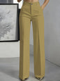 Women's High-Waisted Straight-Leg Trousers Formal Office Trousers Slim-Fit Cut Classic Solid-Colour Suit Trousers