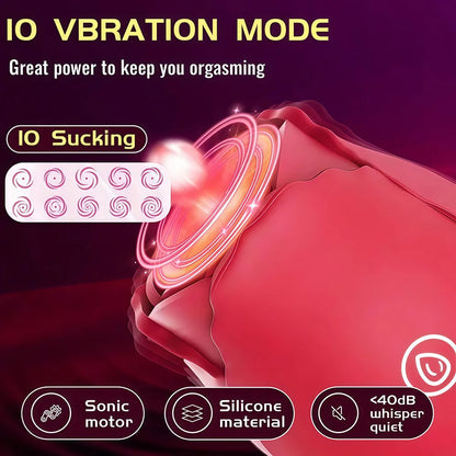 10 Speed Rose Suker Vibrator G-spot Dildo Clitoris Stimulating Sucking Female Sex Toy USB Rechargeable Rose-shaped Mini Massager