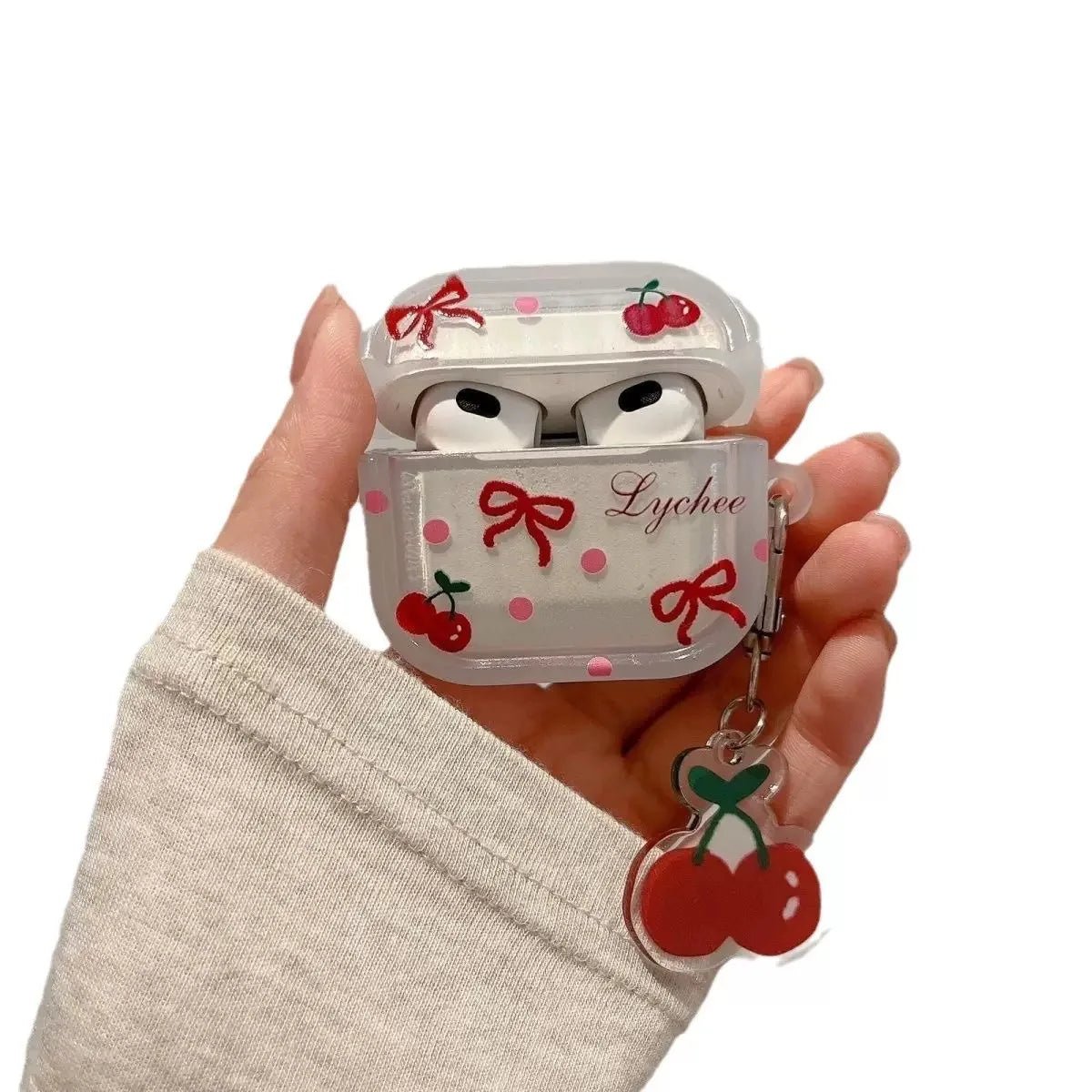 Cute Cherry TPU Bluetooth Headphone Cover For Apple Airpods 4 3 2 1 Silicone Protective Case For AirPods Pro 1th 2th Generation