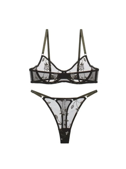 Elegant Summer Lace Bra Sheer Embroidered Comfortable Support Anti-Sag Full Coverage Modest Design & Women Large Chest Minimize