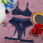 Women's Lingerie Sets Luxury Sequin Bra Belt Thong with Leg Circles Luxury Tulle Women Intimate Underwear Perspective Underwear