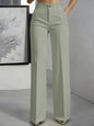 Women's High-Waisted Straight-Leg Trousers Formal Office Trousers Slim-Fit Cut Classic Solid-Colour Suit Trousers