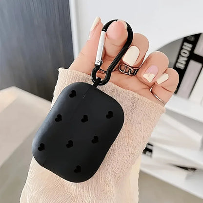 Simple Black Love Heart Case for Airpods Pro3/Pro2/Pro TPU Wireless Earphone Case for Airpod 1/2/3/4 Headphone Protective Cover