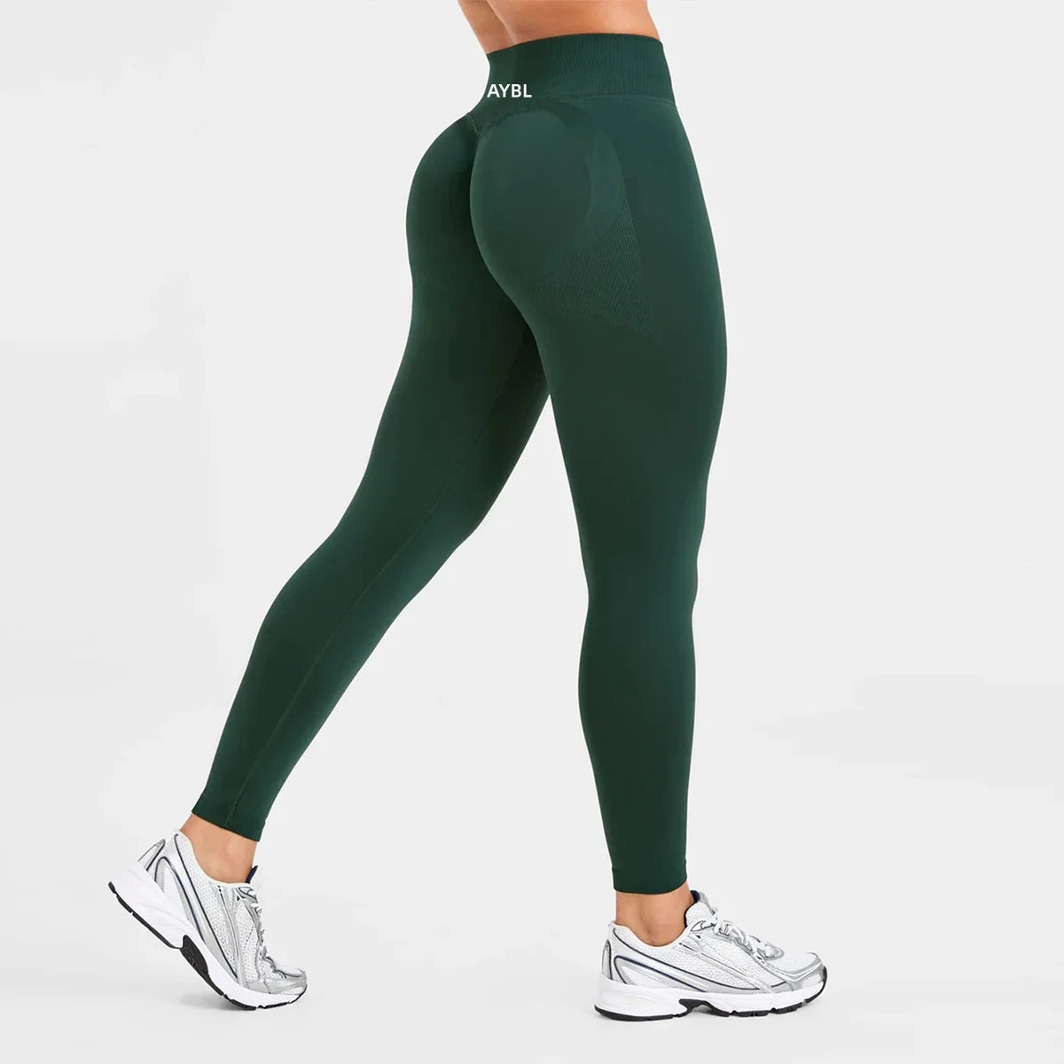 New Women‘s Low Ribbed Band Scrunch Bum Seamless Yoga Pants Gym Leggings Fitness Sweat Wicking Stretch Workout Tights