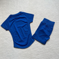 Gym Shirt Shorts 2-Piece Gym Set Women Seamless Raglan Sleeve Top And 4.5" Ribbed Waistband Shorts Fitness 2pcs Workout Set