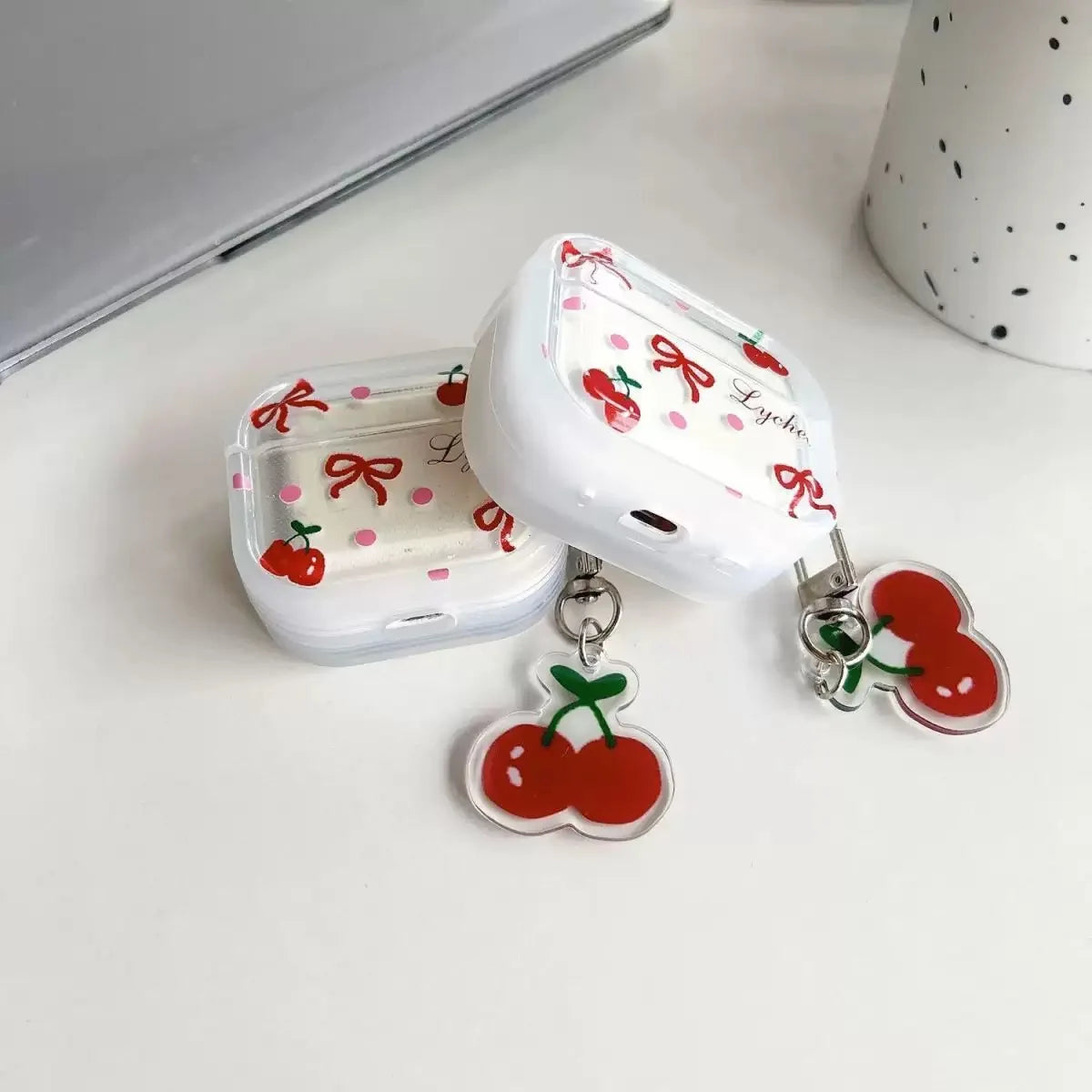 Cute Cherry TPU Bluetooth Headphone Cover For Apple Airpods 4 3 2 1 Silicone Protective Case For AirPods Pro 1th 2th Generation