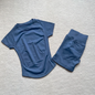 Gym Shirt Shorts 2-Piece Gym Set Women Seamless Raglan Sleeve Top And 4.5" Ribbed Waistband Shorts Fitness 2pcs Workout Set