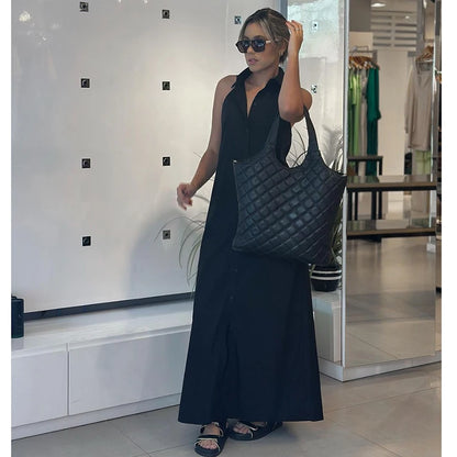 Dresses Summer Women's 2026 New Neck-Hanging Elegant Long Holiday Dress Women Street Chic Youth Loose Fashion Dress