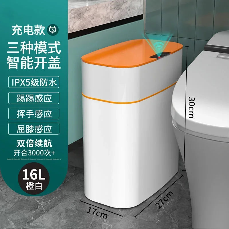 Induction Smart Food Waste Disposer Trash Can Household Open Lid Electric Silent Trash Can