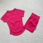 Gym Shirt Shorts 2-Piece Gym Set Women Seamless Raglan Sleeve Top And 4.5" Ribbed Waistband Shorts Fitness 2pcs Workout Set