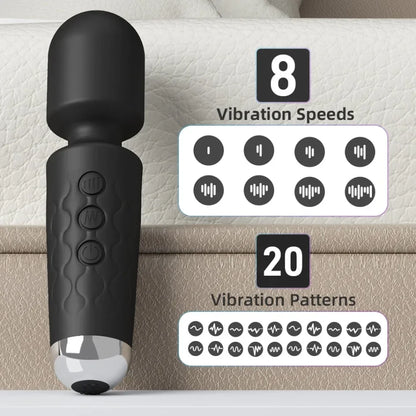 AV Vibrator Wand Personal Massager Clit Stimulator Sex Toy for Women 20 Patterns 8 Speeds Rechargeable Mini Vibrators Adult Toys