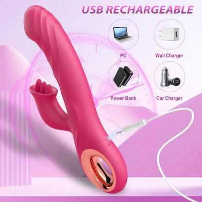 2 in1 G Spot Rabbit Vibrator for Women Nipple Clitoris Stimulator Dildo Massager Adults Masturbator Female Sex Toy for Adults 18
