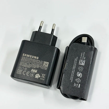 45W Original Samsung Charger Fast Charge Type C Adapter 1.5M Cable for Galaxy S26 S25 Ultra S24 S23 S22 S21 A57 A56 A55 A54 Tab