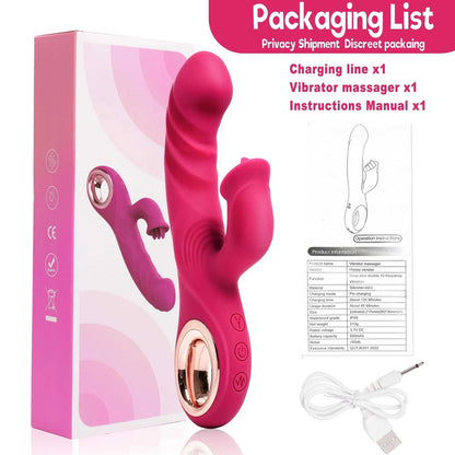 2 in1 G Spot Rabbit Vibrator for Women Nipple Clitoris Stimulator Dildo Massager Adults Masturbator Female Sex Toy for Adults 18