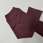 Vision Flares Women Seamless Crossover V-Shape Ribbed Waistband Flared Leg Pants Fitness Workout Gym Wide Leg Leggings