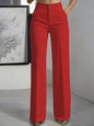 Women's High-Waisted Straight-Leg Trousers Formal Office Trousers Slim-Fit Cut Classic Solid-Colour Suit Trousers