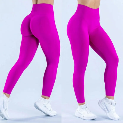 Scrunch Booty Leggings Women Seamless High Waist Ribbed Band Pants Fitness Workout Yoga Gym Leggings