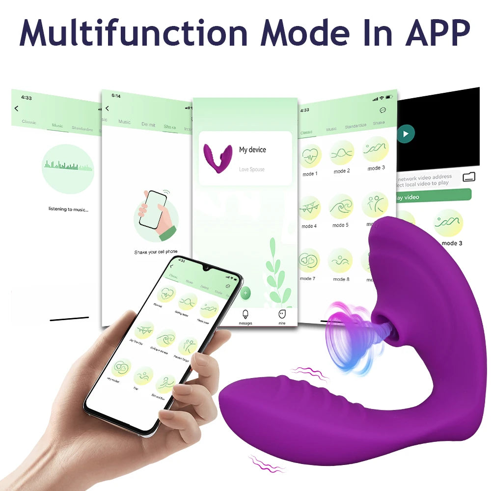 APP Bluetooth Vagina Sucking Vibrator 20 Modes Vibrating Sucker Oral Sex Suction Clitoris Stimulator Erotic Sex Toys for Women