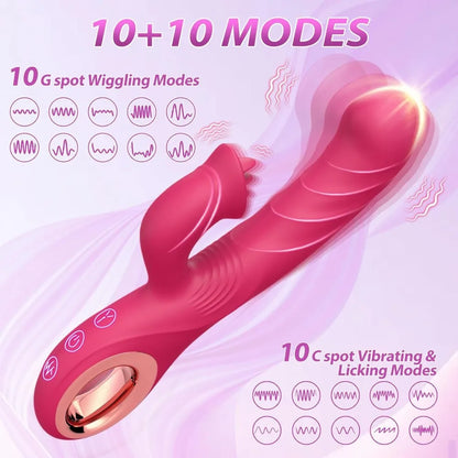 2 in1 G Spot Rabbit Vibrator for Women Nipple Clitoris Stimulator Dildo Massager Adults Masturbator Female Sex Toy for Adults 18