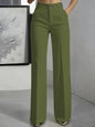 Women's High-Waisted Straight-Leg Trousers Formal Office Trousers Slim-Fit Cut Classic Solid-Colour Suit Trousers