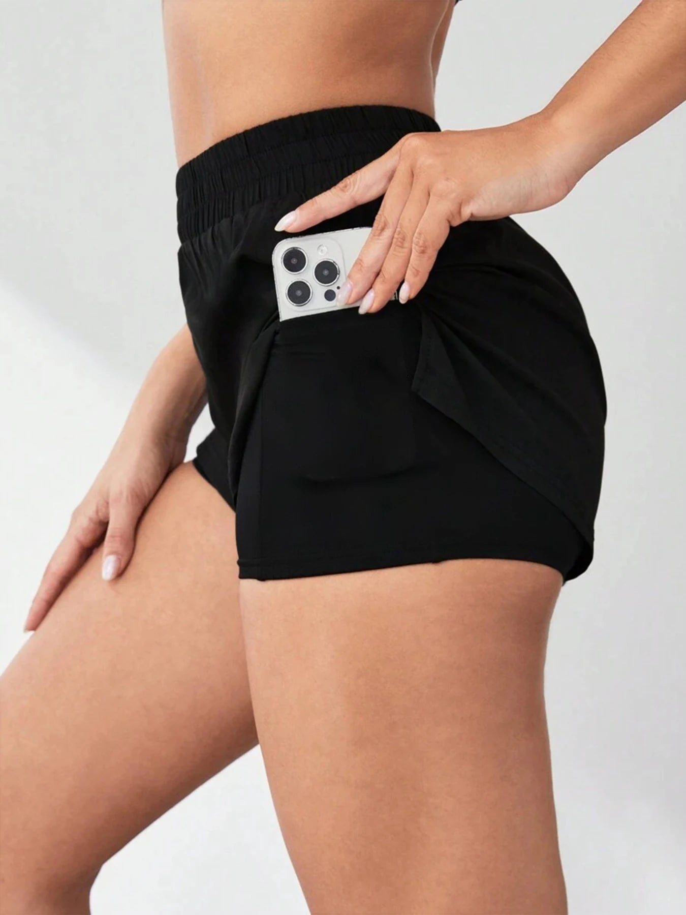 2026 New Style Faux Two-Piece Anti-Exposure Yoga Shorts Sports Shorts Running Fitness Tennis Casual Basic Sports Pants Women's