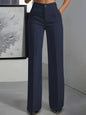 Women's High-Waisted Straight-Leg Trousers Formal Office Trousers Slim-Fit Cut Classic Solid-Colour Suit Trousers
