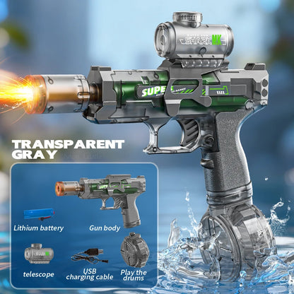 Electric Water Gun With light Sprays Flame Effect Continuously High-pressure Powerful Outdoor Water Gun Toys pistolet na wode