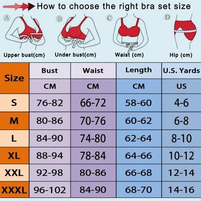Women's Sexy Lingerie Set Floral Lace Underwear Suit For Women Mesh Hollow Out Bra Suits Female Bra Thongs Three-piece Lingerie