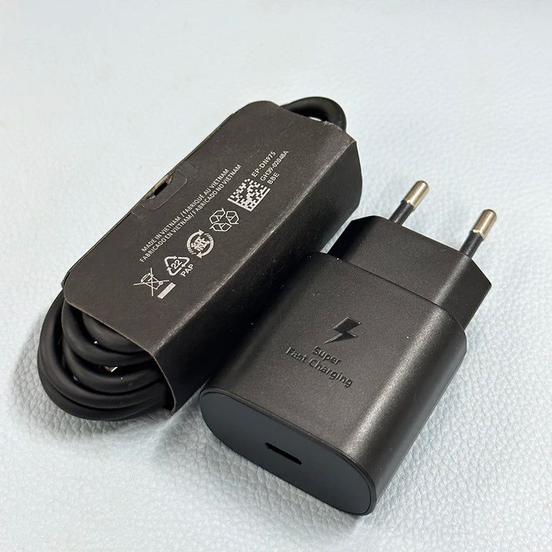 45W Original Samsung Charger Fast Charge Type C Adapter 1.5M Cable for Galaxy S26 S25 Ultra S24 S23 S22 S21 A57 A56 A55 A54 Tab