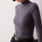 New Women's Sweater 100% Pure Cashmere High Neck Knitted Pullover Korean Version Slim Fit Hot Selling Fashionable Sweater