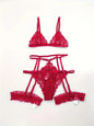 Toucheart 3 Piece Set Sleepwear Suit Sexy Lingerie Women Thin Transparent Lace Bra Set See Through Female Erotic Underwear New
