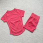 Gym Shirt Shorts 2-Piece Gym Set Women Seamless Raglan Sleeve Top And 4.5" Ribbed Waistband Shorts Fitness 2pcs Workout Set