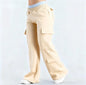 2026 Women‘s Wide Leg Cargo Pants  Elastic Waistband with Large Pockets Casual Fitness Sportswear Y2k Long Pants