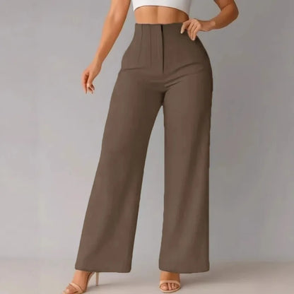 Women's High Waist Wide Leg Pants Elegant Tailored Straight Trousers Office Work Pants Casual Bottoms Comfy Dress Pants