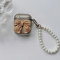 Soft Silicone Cover For AirPods Pro 2nd 3D Cute Bow Pearl Pendant Case For AirPods 4 2 1 3 Girls Cartoon Earphones Charging Box
