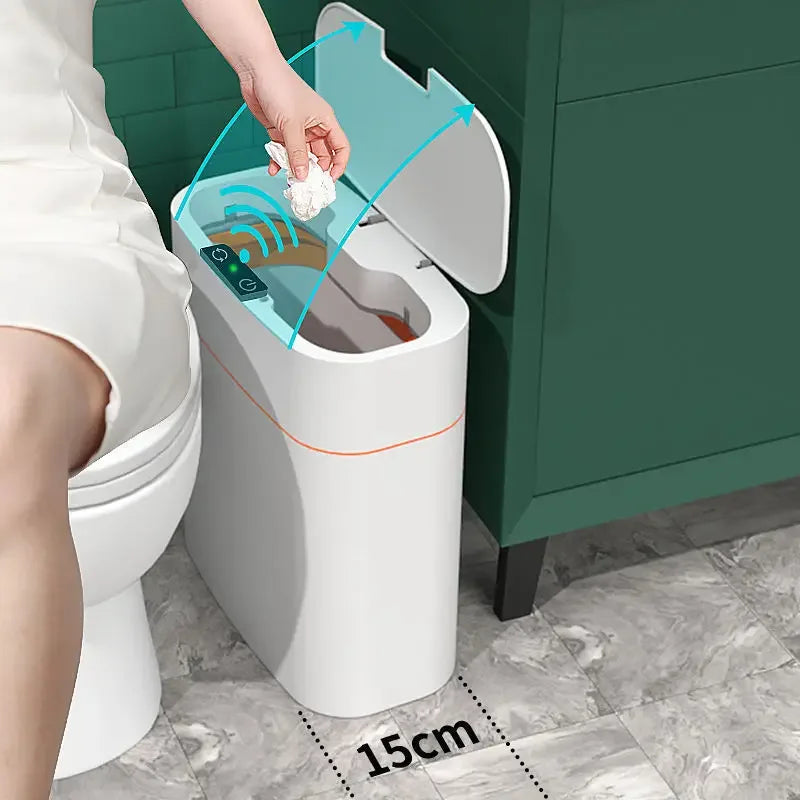 Induction Smart Food Waste Disposer Trash Can Household Open Lid Electric Silent Trash Can