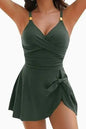 8 Colors Cute Women Swimdress Tummy Control Sexy One Piece Slim & Comfortable Ruched & Cross Swimwear Elastic Beachwear 2025 New