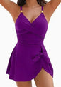 8 Colors Cute Women Swimdress Tummy Control Sexy One Piece Slim & Comfortable Ruched & Cross Swimwear Elastic Beachwear 2025 New