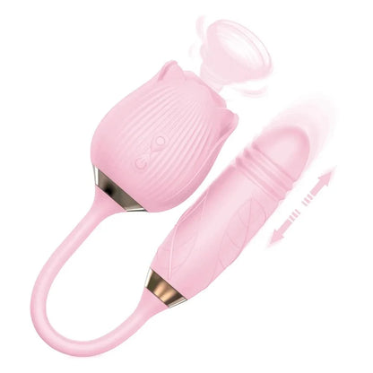 Powerful Rose 3in1 Women Sucking Vibrator Vagina Stimulator Massager Nipple Oral Massager Female Massager Sex Toys