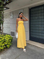 2026 New Summer Fashion Solid Color Off-Shoulder Strapless Waist-Cinching Long Dress for Women