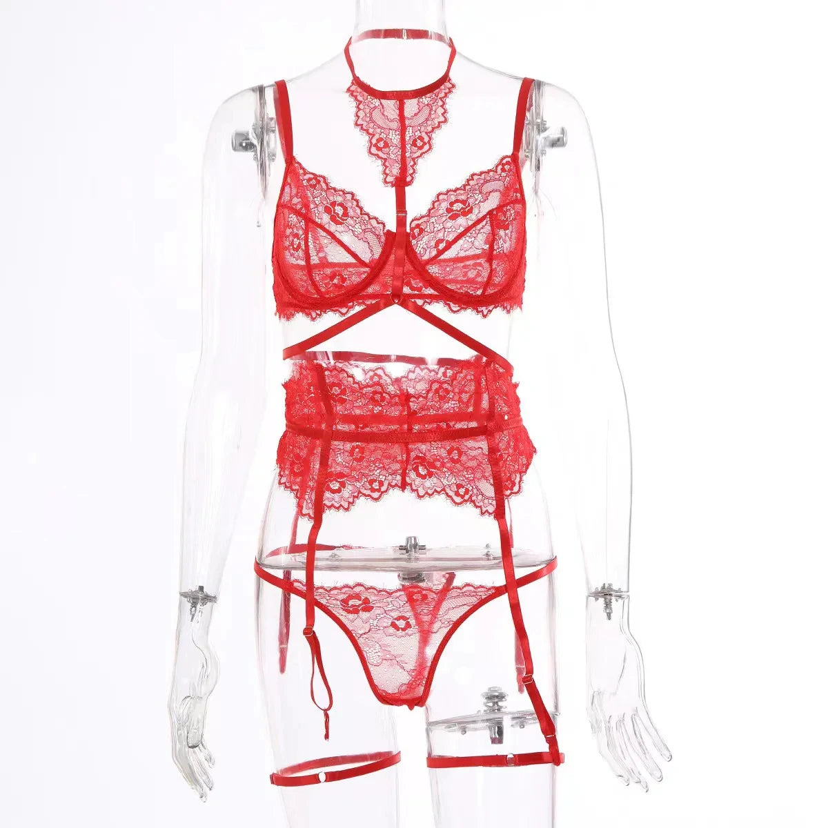 Sujetadores Transparent Bra Set Women's Underwear Erotic Fashion Sexy Lingerie One-piece Three-piece Bra And Panties Sets