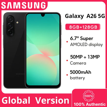 Global Version Samsung Galaxy A26 5G Smartphone Exynos 1380  Processor 6.7" 120Hz Super AMOLED Display 50MP Camera 5000mAh