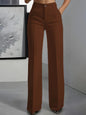 Women's High-Waisted Straight-Leg Trousers Formal Office Trousers Slim-Fit Cut Classic Solid-Colour Suit Trousers